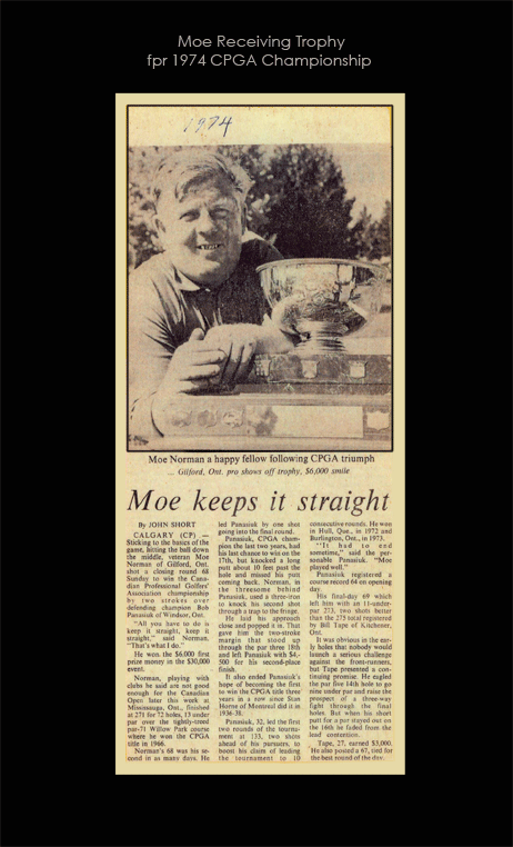 1974 Moe Norman-Receiving-trophy-CPGA-1974